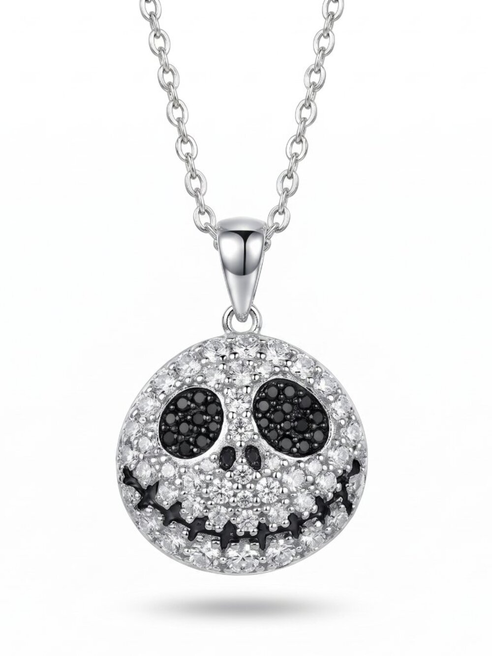 Jack Skellington 925 Sterling Silver Necklace, Nightmare Before Christmas